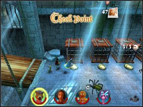 Przeskakujemy po deskach na lewo - [Solucja] Etap 8 - Ucieczka z więzienia cz.4 | Shrek 2 Team Action - Shrek 2: Team Action - poradnik do gry