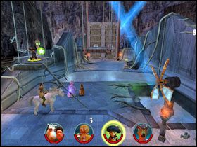 Pod drewnianą platformą obok znajdujemy kolejną fasolkę [4/12] - [Solucja] Etap 9 - Kopalnie cz.1 | Shrek 2 Team Action - Shrek 2: Team Action - poradnik do gry