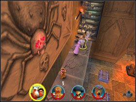 Przy użyciu trzech platform (najpierw jednej, później dwóch) podnosimy dwie części przejścia dalej - [Solucja] Etap 9 - Kopalnie cz.2 | Shrek 2 Team Action - Shrek 2: Team Action - poradnik do gry