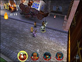 Wykorzystujemy sikawkę do ugaszenia pożaru w pobliskich budynkach - [Solucja] Etap 10 - Ciastko, Ciastko cz.1 | Shrek 2 Team Action - Shrek 2: Team Action - poradnik do gry