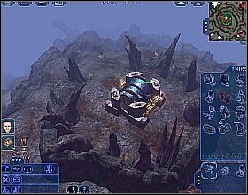 Po ustabilizowaniu sytuacji dobuduj parę jednostek, mogących razić cele naziemne, dołącz do nich Michaela i mechy przeciwlotnicze, po czym wyrusz krętą ścieżką do generatora na środku mapy [3] - [UCS 3] Wrakowisko | Earth 2160 - Earth 2160 - poradnik do gry