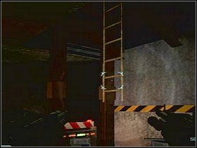 Wejdź po siatce, obejdź ścianę z zawieszonym szyldem i wyjdź po drabinie znajdującej się po drugiej stronie - Etap 14 | Solucja | Area 51 - Area 51 - poradnik do gry