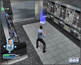 Przejdź teraz dalej korytarzem - będziesz musiał włamać się do kolejnego komputera (kod: 1L-2P) - Misja 2 | Intro | Solucja Fantastic 4 - Fantastic 4 - poradnik do gry