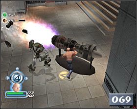 Gdy nie będzie już przy Tobie żadnego durnego robota - wyjdź z pomieszczenia i idź prosto, nie skręcaj w lewo - Misja 4 | Doom | Solucja Fantastic 4 - Fantastic 4 - poradnik do gry