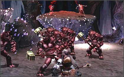 Drużyna dociera do komnaty, w której znajduje się Ygorl, władca slaadów, i Cireka, generał githyanki, uwięzieni przez Demon Stone - 2. Descent into Gemspark Mine | Poziomy | Forgotten Realms Demon Stone - Forgotten Realms: Demon Stone - poradnik do gry