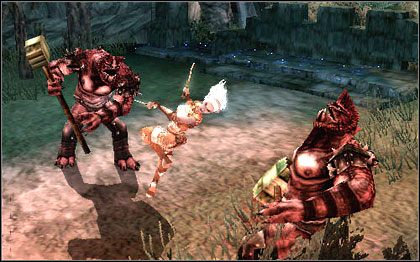 W wiosce pojawiają się slaadowie, wezwani przez Ygorla - 3. Attack at Cedarleaf | Poziomy | Forgotten Realms Demon Stone - Forgotten Realms: Demon Stone - poradnik do gry