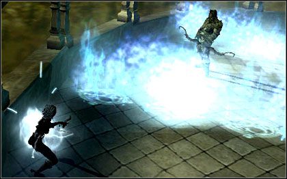 Po wyjściu z komnaty do kolejnego korytarza warto zatrzymać się na chwilę - 4. The Wizards Tower | Poziomy | Forgotten Realms Demon Stone - Forgotten Realms: Demon Stone - poradnik do gry