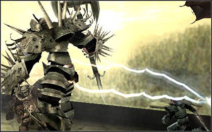 Po wyjściu na pasaż Illnus ożywia wielką statuę Stone Guardian, która bez problemu radzi sobie z bugbearami - 4. The Wizards Tower | Poziomy | Forgotten Realms Demon Stone - Forgotten Realms: Demon Stone - poradnik do gry