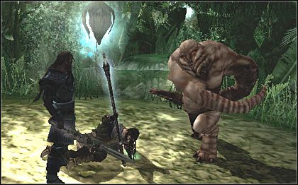 Po przejściu przez portal drużyna zostaje zaatakowana przez przyczajone w dżungli potwory - 5. Jungle of Chult | Poziomy | Forgotten Realms Demon Stone - Forgotten Realms: Demon Stone - poradnik do gry