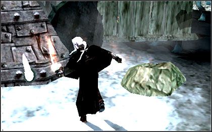 Gdy pokonasz przeciwników, do bramy podjeżdża wielka katapulta, której zadaniem jest uczynienie wyłomu w murach twierdzy - 7. Stand at Mithrall Hall | Poziomy | Forgotten Realms Demon Stone - Forgotten Realms: Demon Stone - poradnik do gry