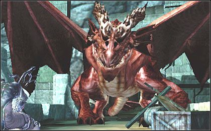 Po pokonaniu pasażu drużyna trafia w miejsce, gdzie Cireka walczy ze smokiem - 9. The Dragons Lair | Poziomy | Forgotten Realms Demon Stone - Forgotten Realms: Demon Stone - poradnik do gry