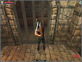 W środku zastaniesz zamknięte drzwi, które może otworzyć tylko stojący tutaj Morgus - Garrison District | Fargrove | Dungeon Lords - Dungeon Lords - poradnik do gry