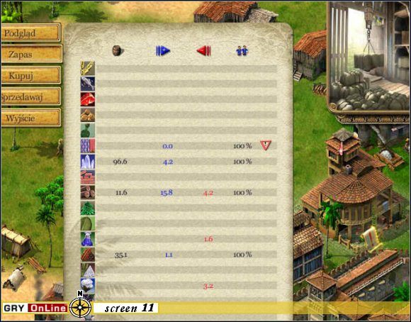 SCREEN 11 - tutaj wyraźnie widać, że produkcja bawełny nie działa z powodu braku potrzebnych surowców - Rejs czwarty - Ostatnia przystań | Pozostałe rejsy 2-4 w Port Royale - Port Royale - poradnik do gry