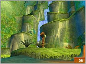 Kiedy umożliwisz pszczołom pobranie nektaru z wszystkich roślinek w najbliższej okolicy, wskocz na górę po platformach (#55) i porozmawiaj z papugą - Mysterious Jungle | Solucja Madagaskar - Madagaskar - poradnik do gry