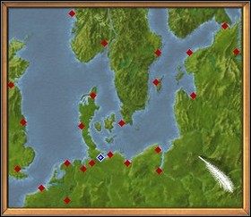 Fot. 2: Mini-mapa pokazująca obszar Ligi Hanzeatyckiej. - Interfejs gry cz.1 | Podstawy Patrician III Rise of the Hanse - Patrician III: Rise of the Hanse - poradnik do gry