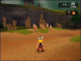 Gdy uzbieramy odpowiednią ilość, podchodzimy do szpiega stojącego przy kamiennym bloku - Etap 1 | Galia | Asterix & Obelix XXL - Asterix & Obelix XXL - poradnik do gry