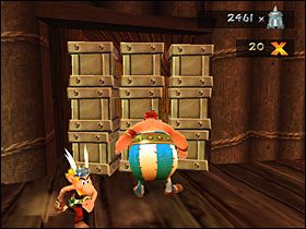 Wjeżdżamy platformą na górę i podchodzimy do szpiega - Etap 2 | Galia | Asterix & Obelix XXL - Asterix & Obelix XXL - poradnik do gry