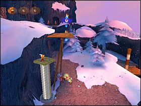 Po bójce przeskakujemy na nowy ląd, gdzie zauważamy pochodnię oraz ognisko - Etap 1 | Normandia | Asterix & Obelix XXL - Asterix & Obelix XXL - poradnik do gry