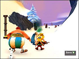 Korzystamy z utworzonego przejścia i przedostajemy się na drugą stronę jaskini, gdzie wita nas grupka Rzymian - Etap 1 | Normandia | Asterix & Obelix XXL - Asterix & Obelix XXL - poradnik do gry