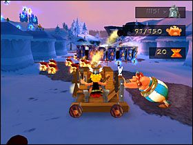 Zadanie nie jest takie trudne, wszak parę kroków dalej znajdujemy obóz Rzymian oraz balistę - Etap 3 | Normandia | Asterix & Obelix XXL - Asterix & Obelix XXL - poradnik do gry