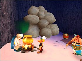 Korzystamy z platformy, którą odblokowaliśmy, niszcząc maszynę, a w nowej lokacji budzimy druida - Etap 4 | Normandia | Asterix & Obelix XXL - Asterix & Obelix XXL - poradnik do gry