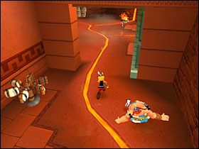 Zeskakujemy na dół i korzystamy z wąskiego przejścia - Etap 4 | Grecja | Asterix & Obelix XXL - Asterix & Obelix XXL - poradnik do gry