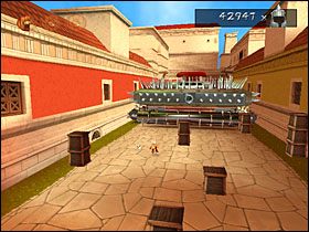 Gdy skończymy się z nimi bawić, wskakujemy za stery działa i otwieramy ogień w stronę kamieni blokujących nam drogę - Etap 5 | Grecja | Asterix & Obelix XXL - Asterix & Obelix XXL - poradnik do gry