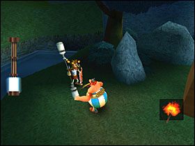 Pokonujemy szybciutko stojących na moście legionistów i podpalamy nieodległą czarę - Etap 1 | Helwetia | Asterix & Obelix XXL - Asterix & Obelix XXL - poradnik do gry