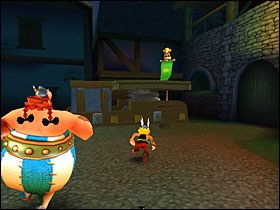 Używamy stojącej obok balisty do rozwalenia muru przed nami (jeśli chcemy, to także do zdewastowania drugiego, za którym znajdziemy dodatkową tarczę) - Etap 2 | Helwetia | Asterix & Obelix XXL - Asterix & Obelix XXL - poradnik do gry