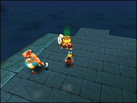 Schodzimy (już wszyscy razem) na dół, gdzie znajdujemy kolejną dźwignię - Etap 3 | Helwetia | Asterix & Obelix XXL - Asterix & Obelix XXL - poradnik do gry