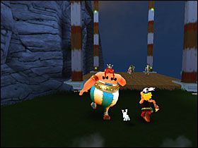 Wskakując na skałę zaraz po lewej, dostajemy się do chatki ze stojącym obok samotnym legionistą - Etap 5 | Helwetia | Asterix & Obelix XXL - Asterix & Obelix XXL - poradnik do gry