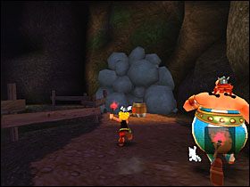 Za jej pomocą spuszczamy na dół kolejkę dla Asteriksa - Etap 5 | Helwetia | Asterix & Obelix XXL - Asterix & Obelix XXL - poradnik do gry