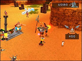 Odbijając się od gumy po prawej strony, dostajemy się do drugiego lauru - Etap 1 | Egipt | Asterix & Obelix XXL - Asterix & Obelix XXL - poradnik do gry