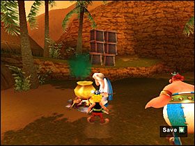 Wracamy na drugą stronę mostu i podpalamy stojącą nieopodal czarę - Etap 2 | Egipt | Asterix & Obelix XXL - Asterix & Obelix XXL - poradnik do gry