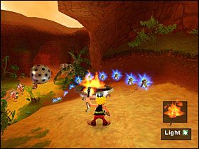 po czym szybko odpalamy pochodnię od ogniska i wskakujemy na górę - Etap 4 | Egipt | Asterix & Obelix XXL - Asterix & Obelix XXL - poradnik do gry