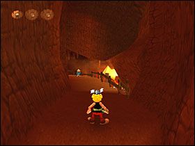 Następnie podpalamy beczkę podtrzymującą kolczastą kulę, aby rozwalić bramę dla Obeliksa - Etap 4 | Egipt | Asterix & Obelix XXL - Asterix & Obelix XXL - poradnik do gry