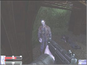 Idź tą drogą do jednego zombiego widocznego na lewym obrazku - [03] Hackleys park cz.2 w Hellforces - Hellforces - poradnik do gry