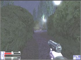 Czeka cię dość długa droga, po drodze zabijesz zombiego (lewy obrazek), a potem trafisz na pole bitwy widoczne na obrazku prawym - [03] Hackleys park cz.2 w Hellforces - Hellforces - poradnik do gry