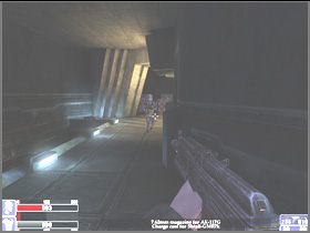 Uważaj, bo po prawej będzie obcy z nową bronią (Plasma Gun ), jest tak samo niebezpieczna jak rakietnica (lewy obrazek) - [10] Island above the abyss cz.1 | Hellforces - Hellforces - poradnik do gry