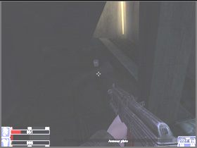 Przez otwór widoczny na lewym obrazku zniszcz latającego robota - [10] Island above the abyss cz.1 | Hellforces - Hellforces - poradnik do gry