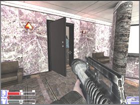 Za ladą znajdziesz apteczkę i amunicję (lewy obrazek) - [29] Baphomets chambers cz.1 | Hellforces - Hellforces - poradnik do gry