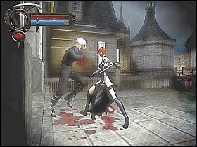 Skieruj się do najbliższych drążków (screen 1) - [3] Mansion - Roof | BloodRayne 2 - BloodRayne 2 - poradnik do gry