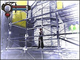 Po znalezieniu się na górze (screen 1) przeskocz na wyższy drążek - [3] Mansion - Roof | BloodRayne 2 - BloodRayne 2 - poradnik do gry