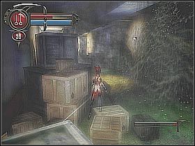 Po zlikwidowaniu wszystkich zagrażających Ci oponentów skieruj się do najbliższych schodów (screen 1) - [8] Union Station - Abandoned Train Bay cz.2 | BloodRayne 2 - BloodRayne 2 - poradnik do gry