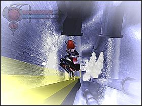 Po dotarciu do końca musisz wskoczyć na wyżej zawieszony drążek (screen 1) a z niego na kolejne - [12] The Sewers - Smuggling Route cz.3 | BloodRayne 2 - BloodRayne 2 - poradnik do gry