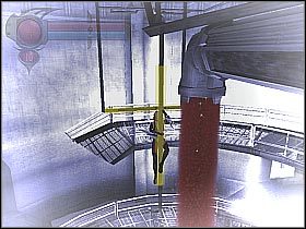 Ponownie znajdziesz się w pomieszczeniu z cewką, tyle że na wyższym piętrze (screen 1) - [14] Wetworks - Electrification Silos cz.3 | BloodRayne 2 - BloodRayne 2 - poradnik do gry