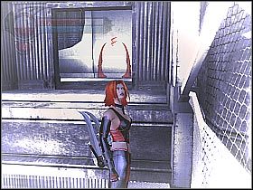 Po tym jak powrócisz na planszę podbiegnij nieco do przodu i chwyć się zawieszonej rurki (screen 1) - [15] Wetworks - Mess Hallcz.2 | BloodRayne 2 - BloodRayne 2 - poradnik do gry