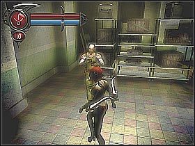 Po dotarciu do wyjścia z kompleksu Rayne wpadnie na innego dhampira, którego będzie oczywiście musiała pokonać - [15] Wetworks - Mess Hallcz.2 | BloodRayne 2 - BloodRayne 2 - poradnik do gry