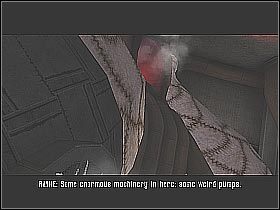 Cała zabawa polega na tym, aby nabijać wrogów na znajdujące się tu kolcowate rury (screen 1) - [20] Shroud Tower - Ascent cz.2 | BloodRayne 2 - BloodRayne 2 - poradnik do gry