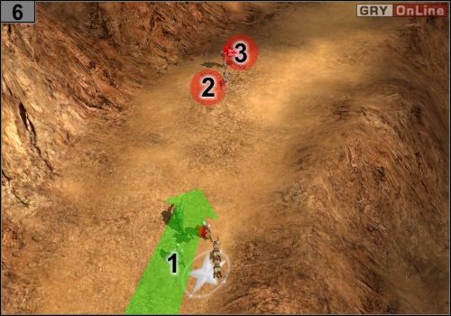 Idź nimi do #6 , jak pokazuje to strzałka [1] - Misja 2 - Mersa Brega (3) | Państwa Osi w Codename Panzers - Faza Druga - Codename: Panzers - Faza Druga - poradnik do gry